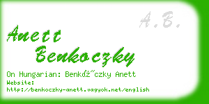 anett benkoczky business card